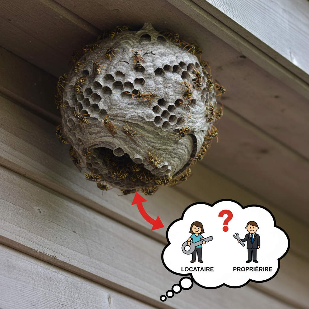 Nid de guêpes et répartition des charges : comment négocier entre locataire et propriétaire ? Image pour nid de guepe charge locataire ou propriétaire